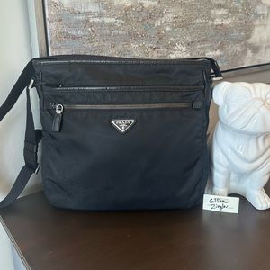 Prada Black Nylon Crossbody Messenger Bag